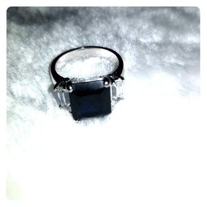 Costume jewelry sapphire cz silver ring